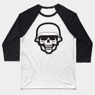 Skull With Helmet Baseball T-Shirt